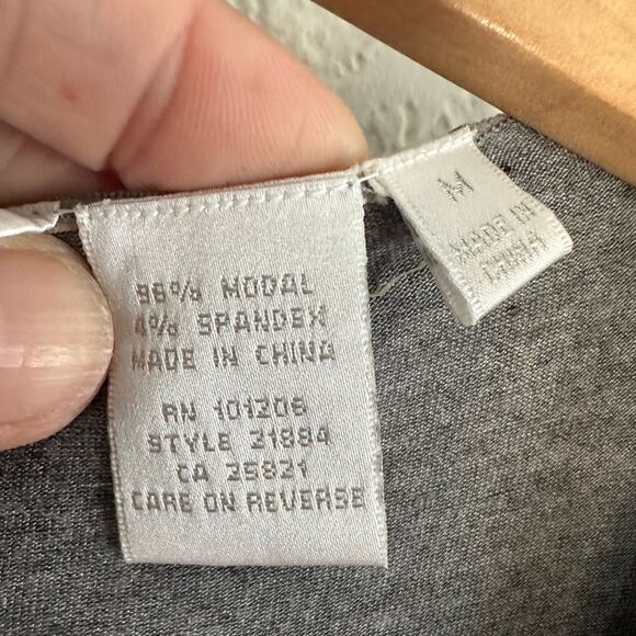 Soft Surroundings Grey Cinch Waist Tunic Top Pockets Medium - Picture 4 of 5